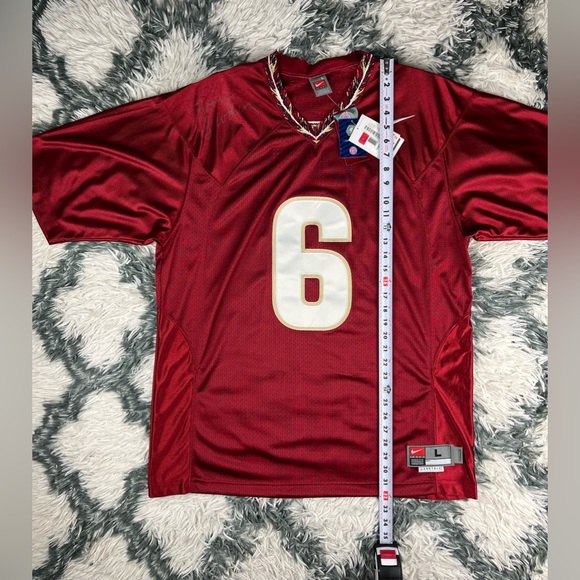 NWT Vintage Nike NCAA FSU Men's Jersey #6 Signed Bobby Bowden Garnet Size Large - Picture 5 of 11